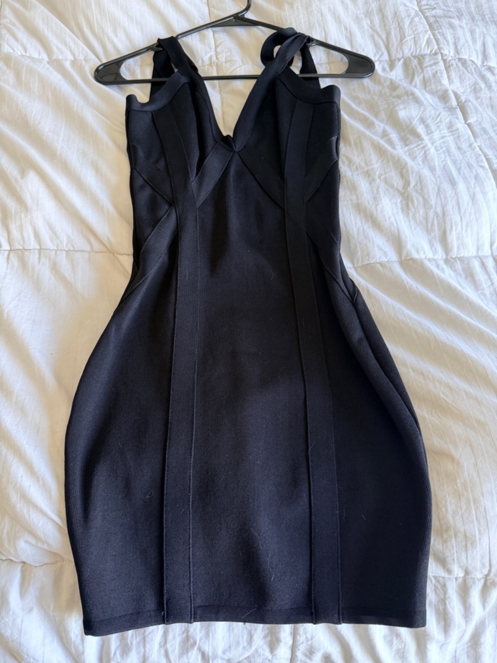 Guess Black Sculpted Bodycon Mini Dress